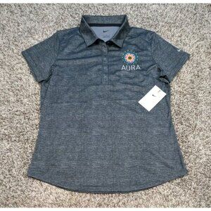 Nike Dri-FIT Golf Crosshatch Polo Shirt Women’s Large Grey Gray Short Sleeve New